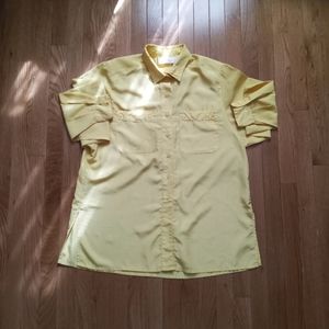 Shapely 80s yellow button down Size M